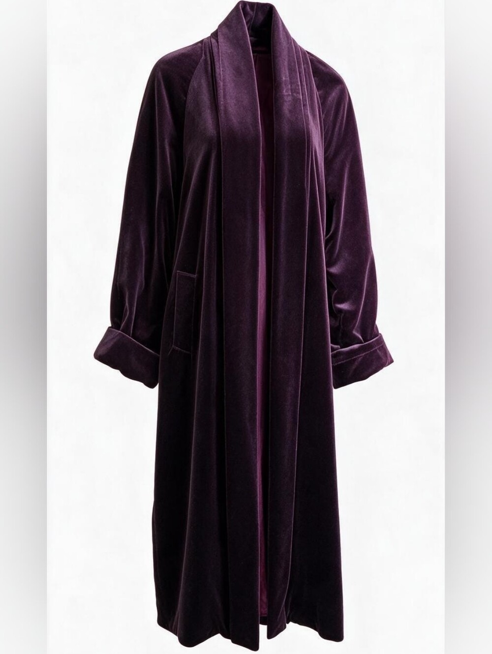 Vintage JS Collections Burgundy Velvet Opera Coat Maxi Duster Whimsigoth Goth